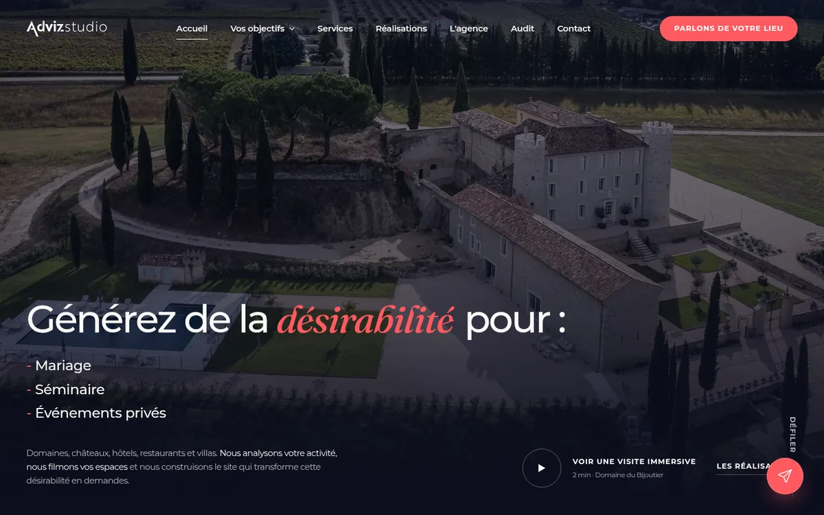 Capture du site AdvizStudio